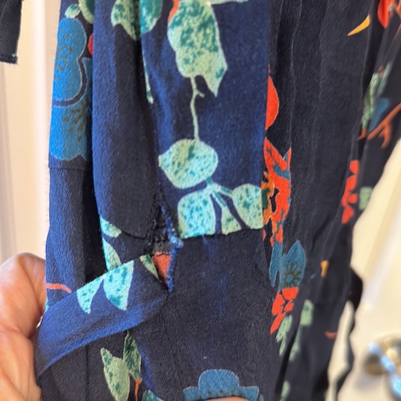 Sea New York Mari Wrap Dress Navy Floral Maxi Wrap Dress Size 0 - Picture 8 of 13